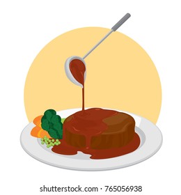 Steak with Sauce