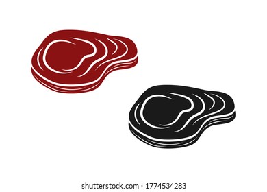 Steak Set Symbol einzeln auf Weiß. Stencil Essen. Vektorgrafik. EPS10