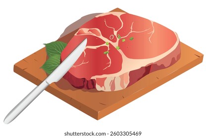 Steak set and steak knife illustration