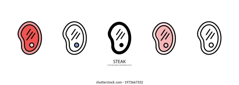 steak set vector type icon
