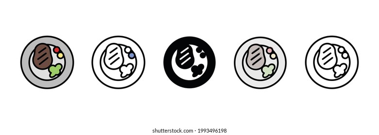 steak set vector type icon