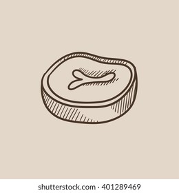 Steak sketch icon.