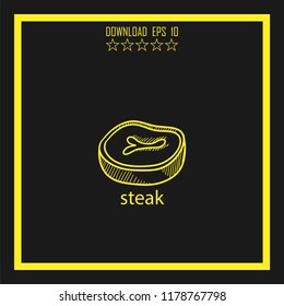 steak sketch vector icon