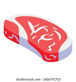 Steak slice icon. Isometric of steak slice vector icon for web design isolated on white background