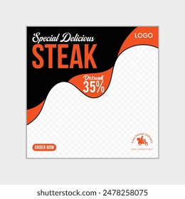 Steak social media post design