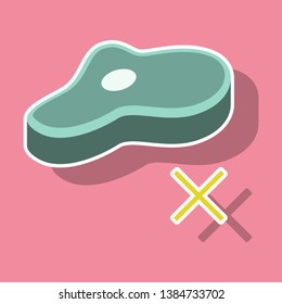 Steak sticker icon isolated on background. Steak on the bone. Steak closeup