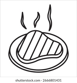 Steak stock icon outline vector