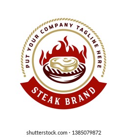Steak store logo template - logo design templates for meat store, charcuterie, deli shop, butchery market