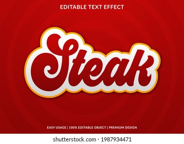 steak text effect template with abstract style use for business logo and brand