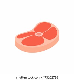 Steak of veal icon in isometric 3d style isolated on white background. Food symbol