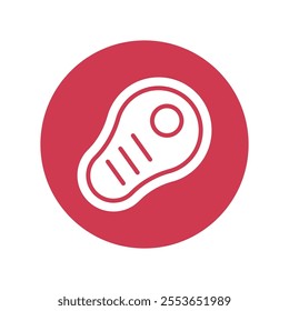 Steak vector gylph Circle Icon. Eps 10 file