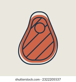Steak vector icon food meat. Barbecue and bbq grill sign. Graph symbol for cooking web site and apps design, logo, app, UI