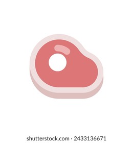 Ilustración vectorial de carne, Icono plano de carne, carne 