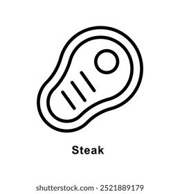 Steak  vector  Outline icon style illustration. Symbol on White background EPS 10 File