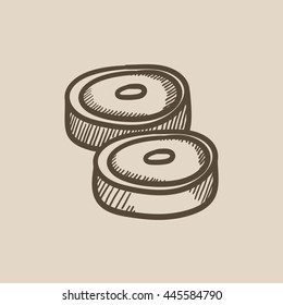 Steak vector sketch icon isolated on background. Hand drawn Steak icon. Steak sketch icon for infographic, website or app.