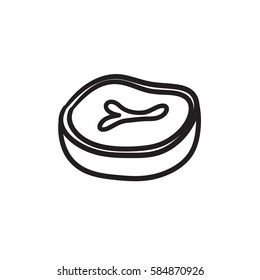 Steak vector sketch icon isolated on background. Hand drawn Steak icon. Steak sketch icon for infographic, website or app.