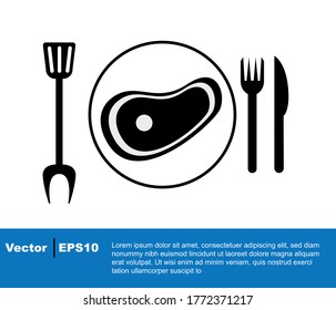 Steak vector sketch icon- simple thin line icon, premium quality design element.