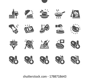 Steak Well-crafted Pixel Perfect Vector Solid Icons 30 2x Grid for Web Graphics and Apps. Simple Minimal Pictogram