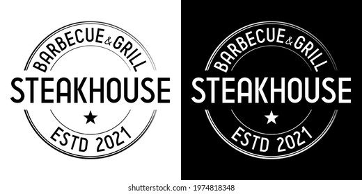 Steakhouse, barbecue grill - vector logo