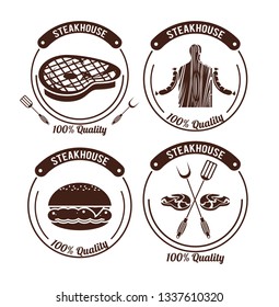 Steakhouse bbq emblems