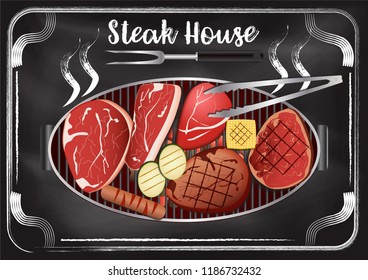 Steakhouse with chalkboard background