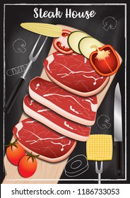 Steakhouse with chalkboard background