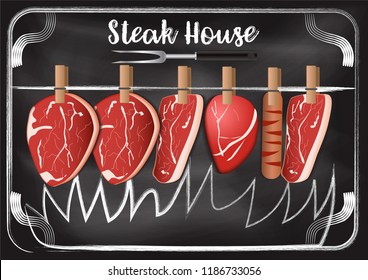 Steakhouse with chalkboard background