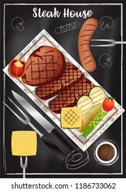 Steakhouse with chalkboard background