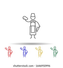 Steakhouse, chef, restaurant multi color style icon. Simple thin line, outline vector of Restaurant icons for ui and ux, website or mobile application