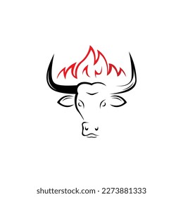 steakhouse logo with bull head logo