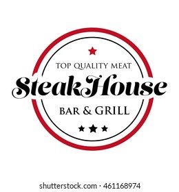 Steakhouse Stamp Logo - Grill And Bar