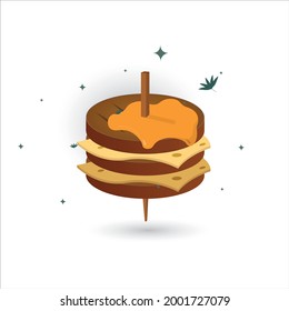 steaks and cheese illustration. grilled beef steak meet. suitable for any business related to beef, steak, fast food restaurants, Korean food, Japanese, chinese food or any other business