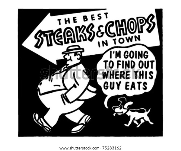 Steaks And Chops 4 - Retro Ad Art Banner