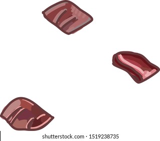 Steaks, illustration, vector on white background.