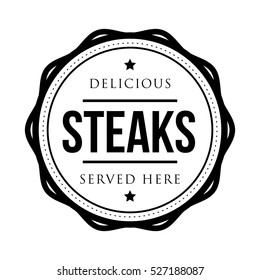 Steaks vintage stamp logo