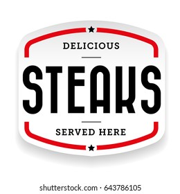 Steaks vintage stamp sticker vector