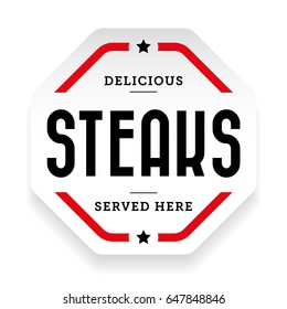 Steaks vintage stamp sticker vector
