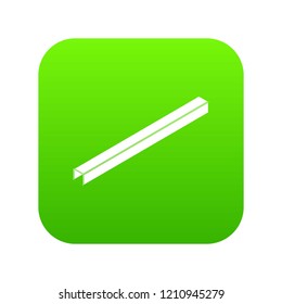Steal beam icon green vector isolated on white background