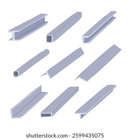 steal beam set cartoon. support framework, fabrication welding, architecture load steal beam sign. isolated symbol vector illustration