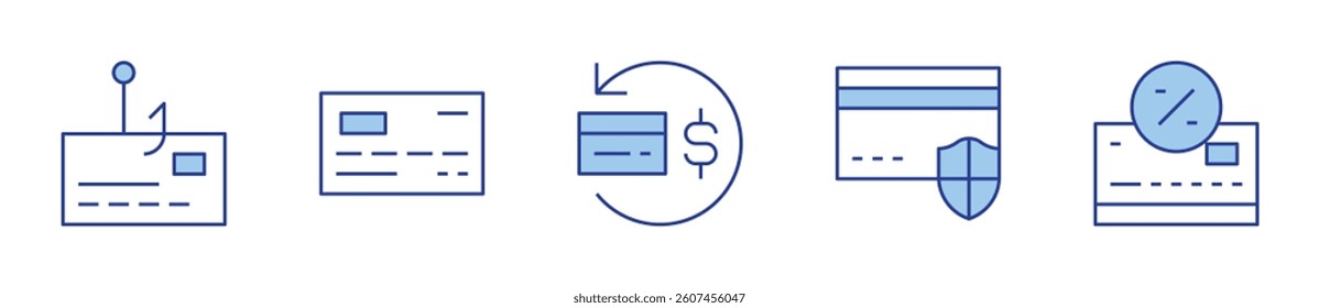 steal, credit card, reimbursement. Credit card Icon vector illustration. Line Duotone style. Editable stroke.