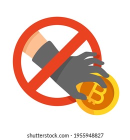 
Steal cryptocurrency hand vector sign