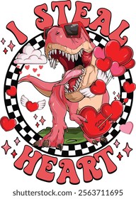 I Steal Heart Dinosaur Valentine