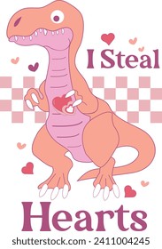 I Steal Hearts, Romantic Valentine Love Graphics Illustrations Merchandise for T-shirt, Clipart and Romantic Typography Designs