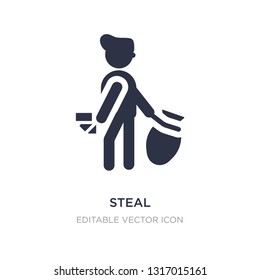 steal icon on white background. Simple element illustration from People concept. steal icon symbol design.