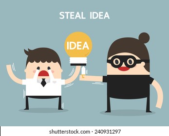 Steal idea, flat design, business concept