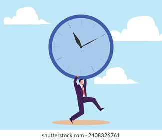Steal time, productivity or procrastination problem, work efficiency to finish in deadline, strategy or accomplishment concept