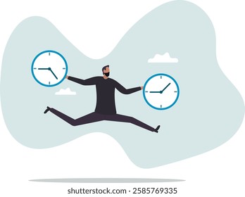 Steal time, productivity or procrastination problem, work efficiency to finish in deadline, strategy or accomplishment .business concept.flat character.