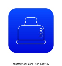 Steal toaster icon blue vector isolated on white background