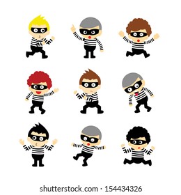 steal vector cartoon on white background