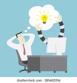 Stealing idea online - vector